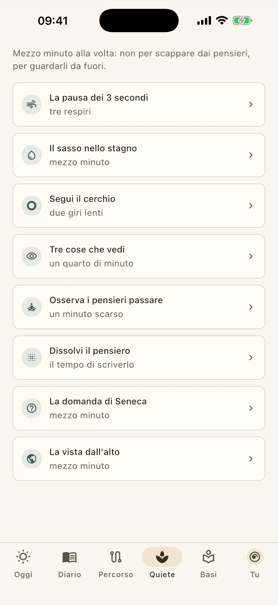 La Quiete di Noto: gli esercizi brevi, da tre respiri a un minuto scarso